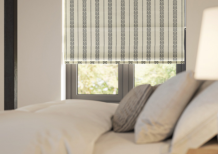 Laurel Stripe, Warm Grey - Roman Blind - Image 5